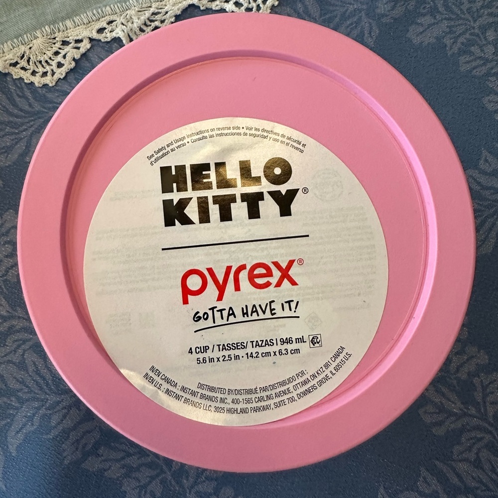 Pyrex Hello Kitty Pink Lid 4 cup / 946ml 1 unit - Picture 6 of 6